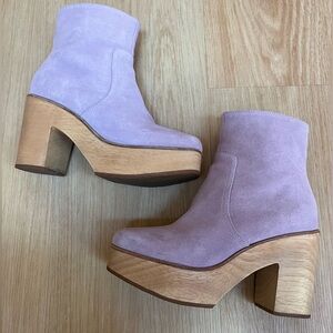 Suede Lavender Platform Boots